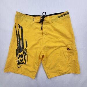 Pacific Blue Men's Swim Trunks Yellow Size XL